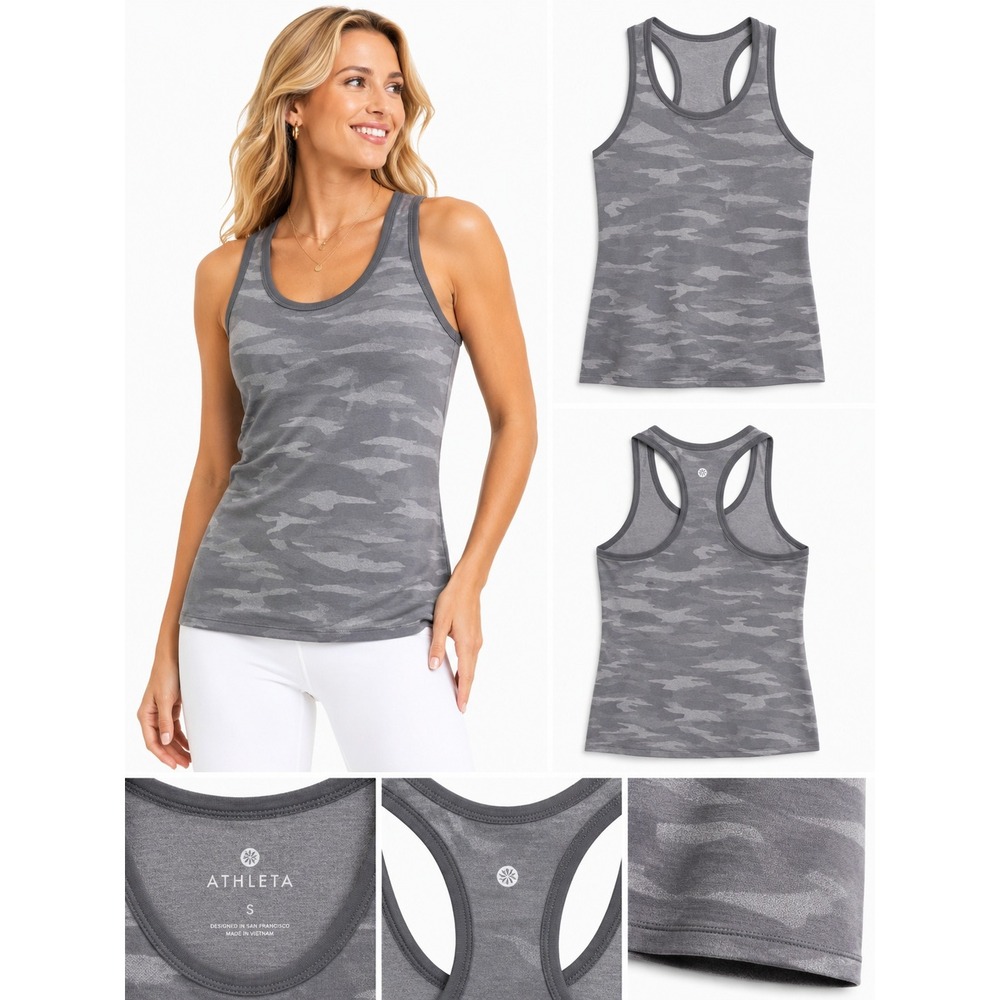 Athleta Tank Top S Limitless Camo Racerback Seamless Activewear Athletic Yoga